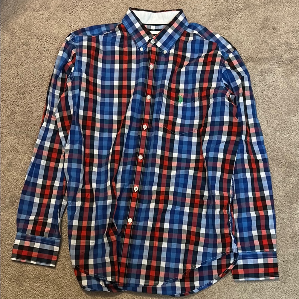 Men's Checkered Shirt - Blue and Red